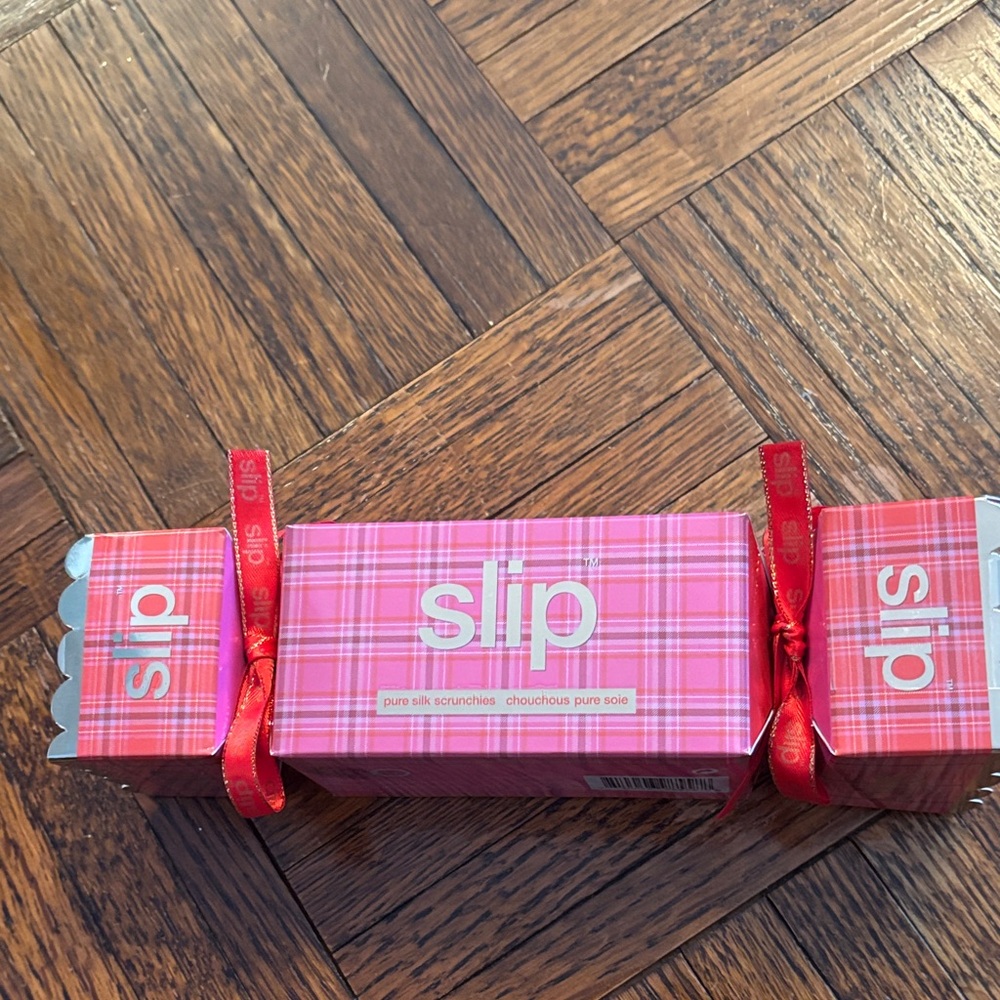 Slip Pink Plaid Silk Scrunchies